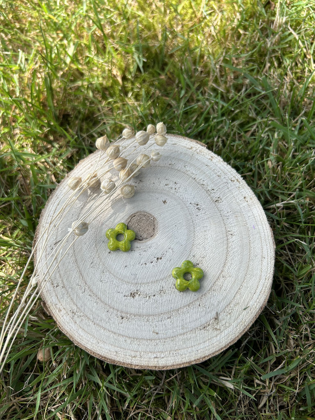 Pampilles mini Alma vert à paillettes 