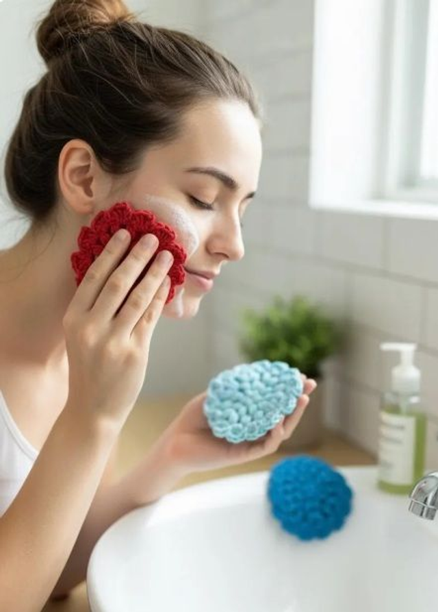 Face Scrubbie Cotton Crochet Set