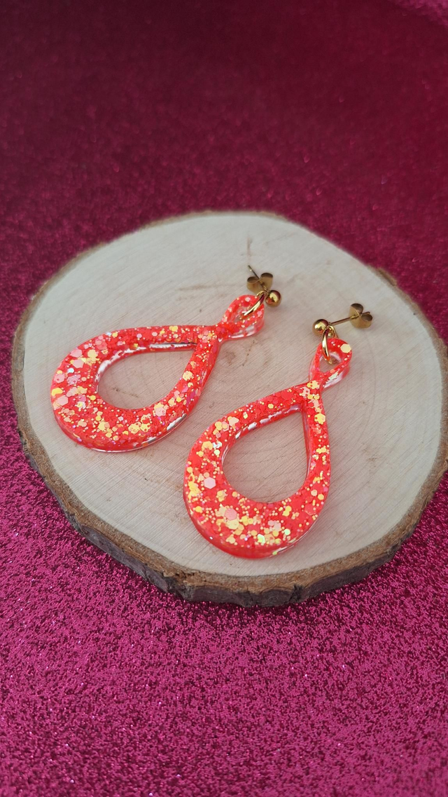 Boucles d'oreilles infinis corail