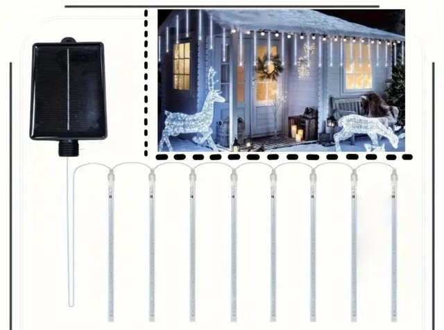 Loyyz LED välisvalgustus 8 riba/30cm pikad, päikesepaneeliga