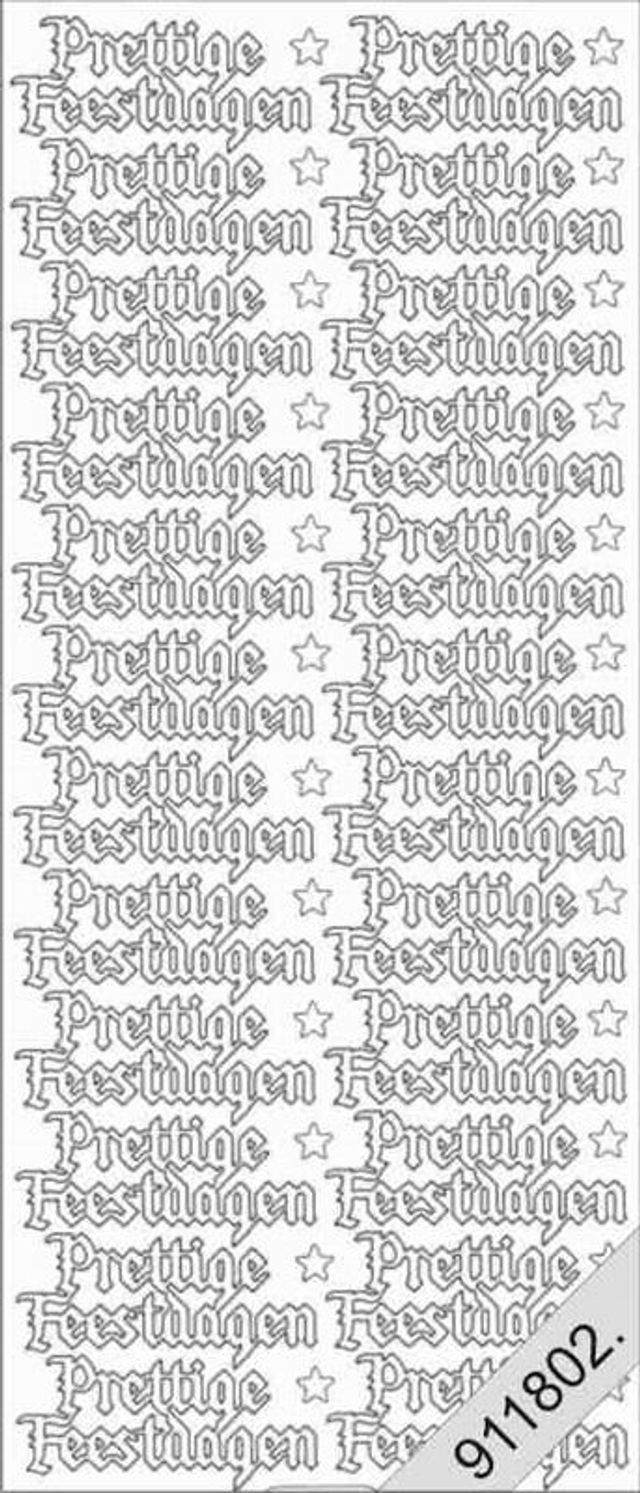 Prettige Feestdagen zilver transparant (09507)