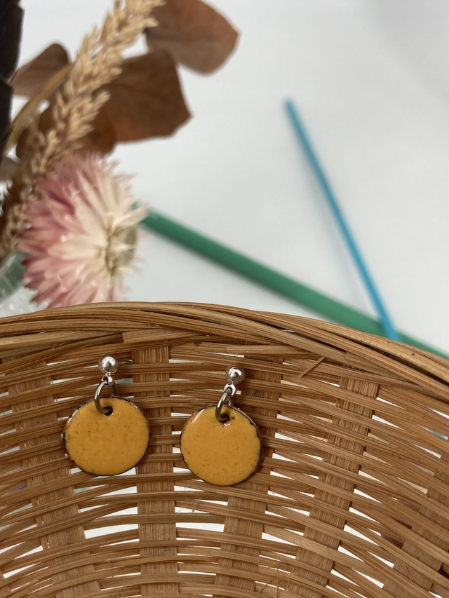 Boucles d’oreilles Petites rondes Jaune