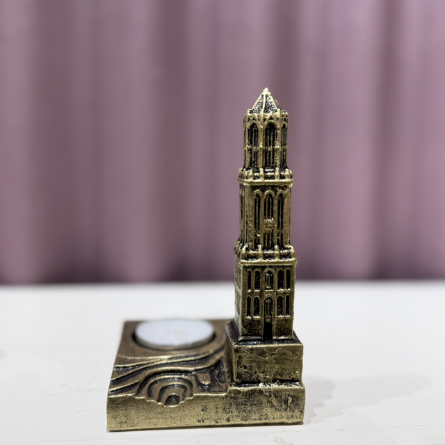 Domtoren waxinelichthouder (kleur goud)