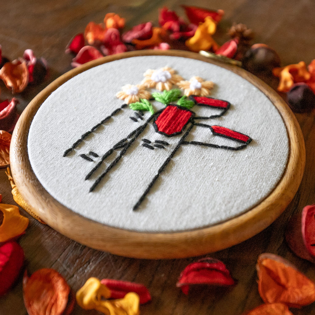 Broderie - Les doigts avec les fleurs - 
