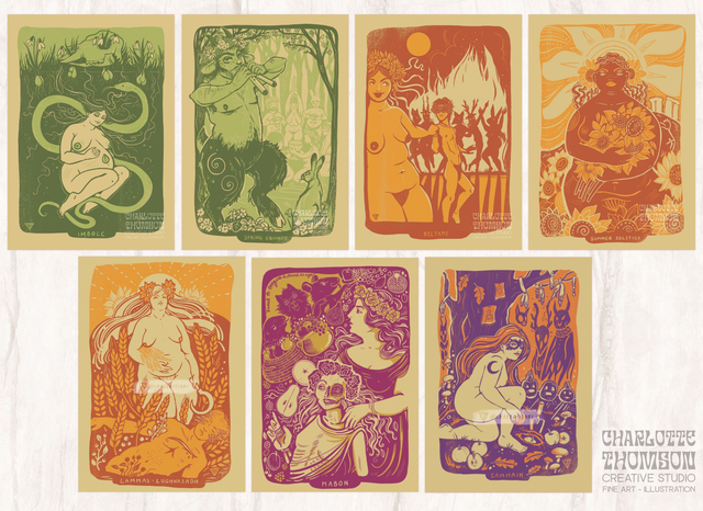 The Wheel of the Year Series - A4 Art Prints