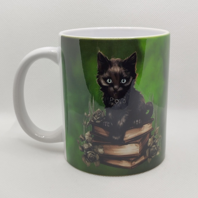 Chat sur livres (fumée vert)