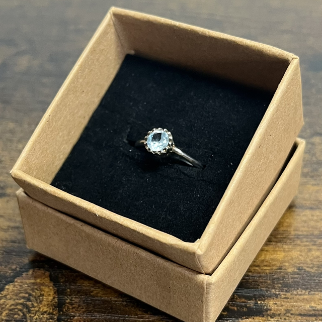 Bague en argent et Aigue Marine - Taille 51