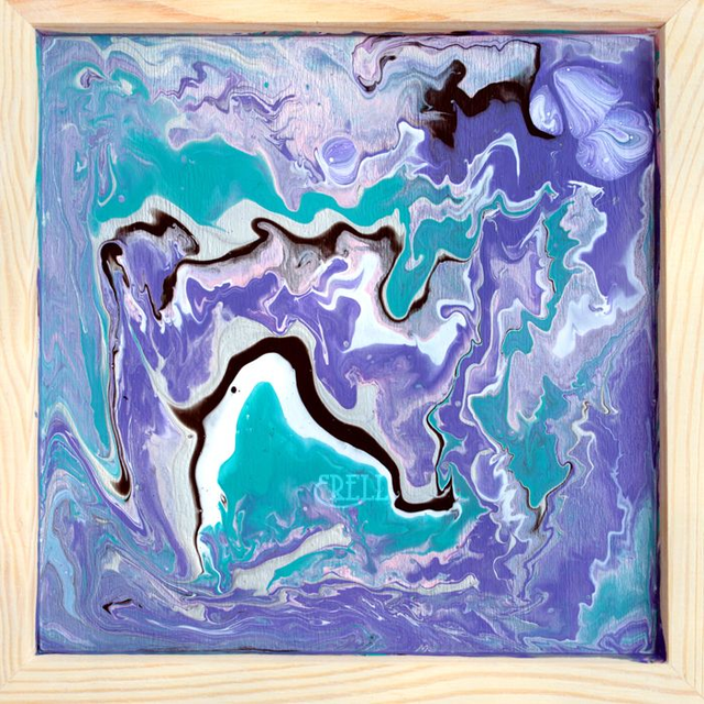 Purple&amp;turquoise waves - Acrylic pouring