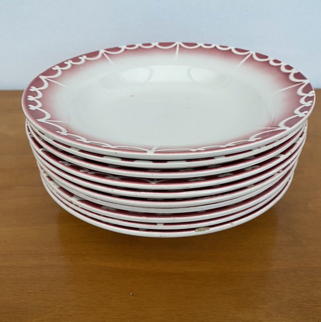 Lot 10 assiettes creuses Digoin n•9395