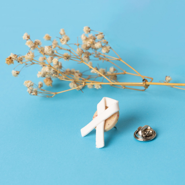 Awareness Anstecker – Lungenkrebs (Weiß)