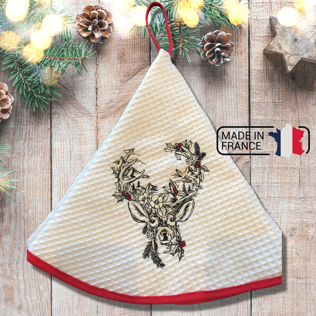 Essuie-Mains Rond Cerf de NOËL