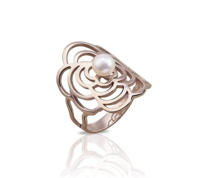 Ring “Parel” – sterling zilver 925 met roze goud &amp; parel