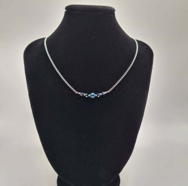 Victoria bleu/argenté (Collier)