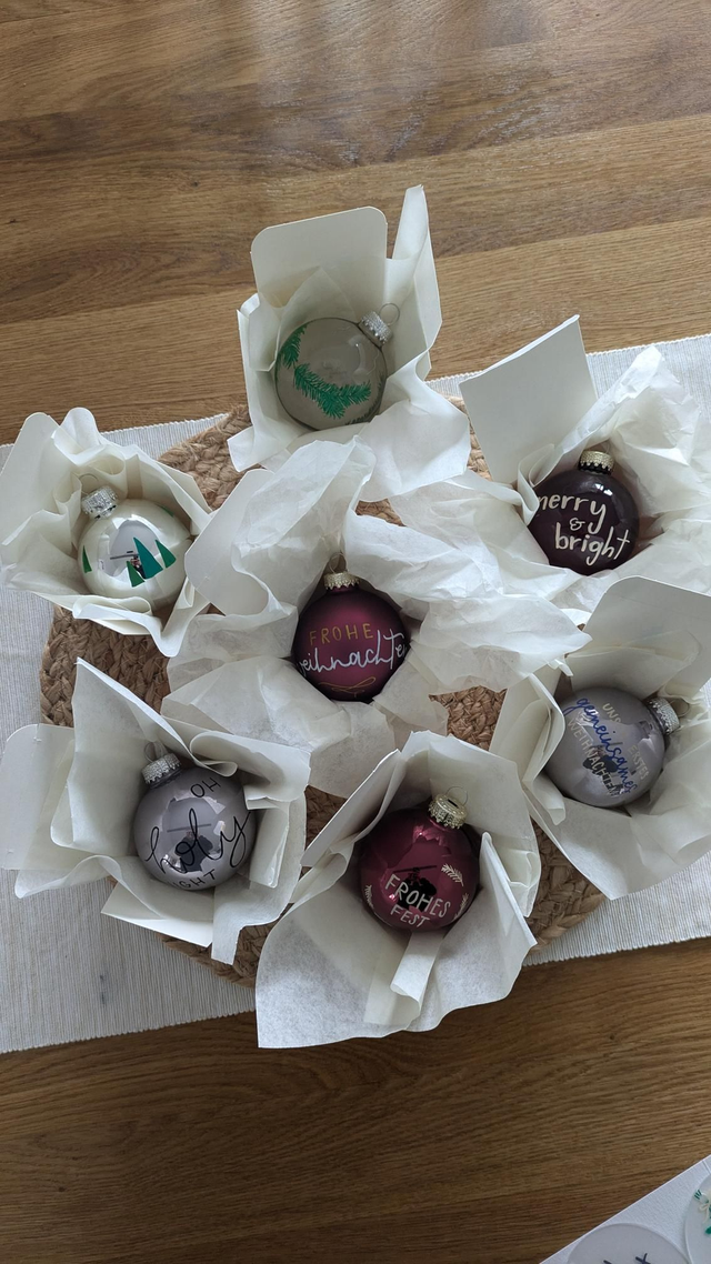 Kugeln Weihnachten handbemalt