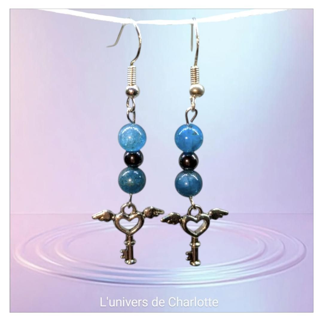Boucles d&#039;oreilles &quot;Apatite&quot; BO-058