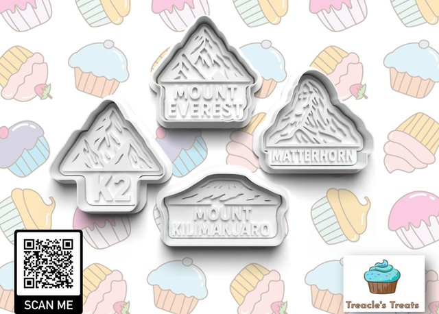 Mountains Fondant/cookie stamps with cutters