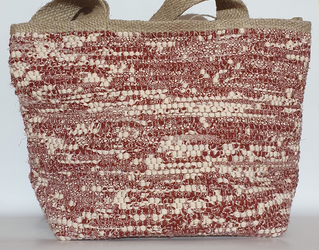 Tasche klein Fleckerl weinrot, natur