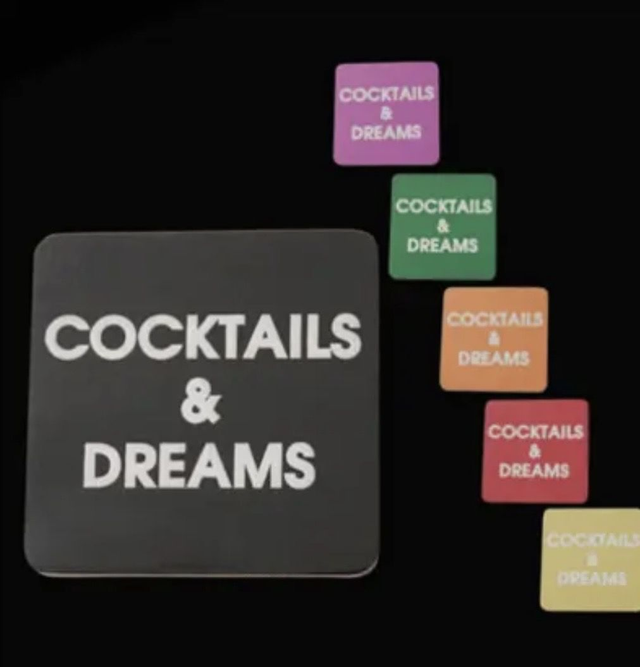 Cocktails and dreams coaster