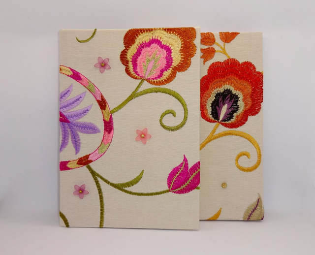 Sketchbook A5 Embroidered Linen Covered Hardback