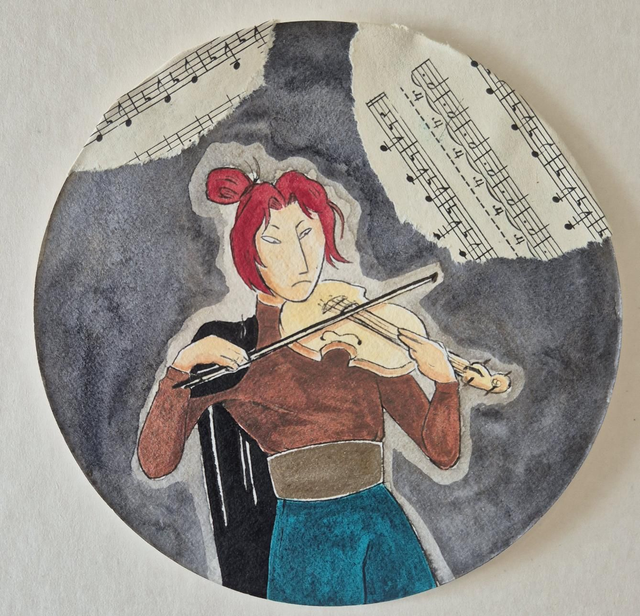 Ink24#30 Violon - Aquarelle