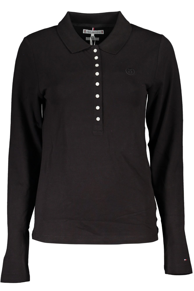 TOMMY HILFIGER POLO MANICHE LUNGHE DONNA NERO