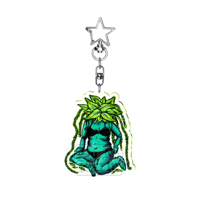 Flora Green Acrylic Keyring