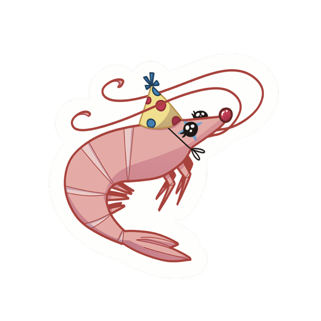 Shrimp fool sticker