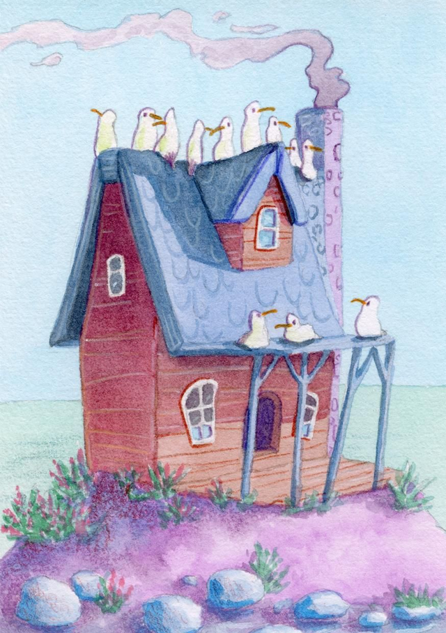 14 La cabane aux mouettes Original 10x15cm