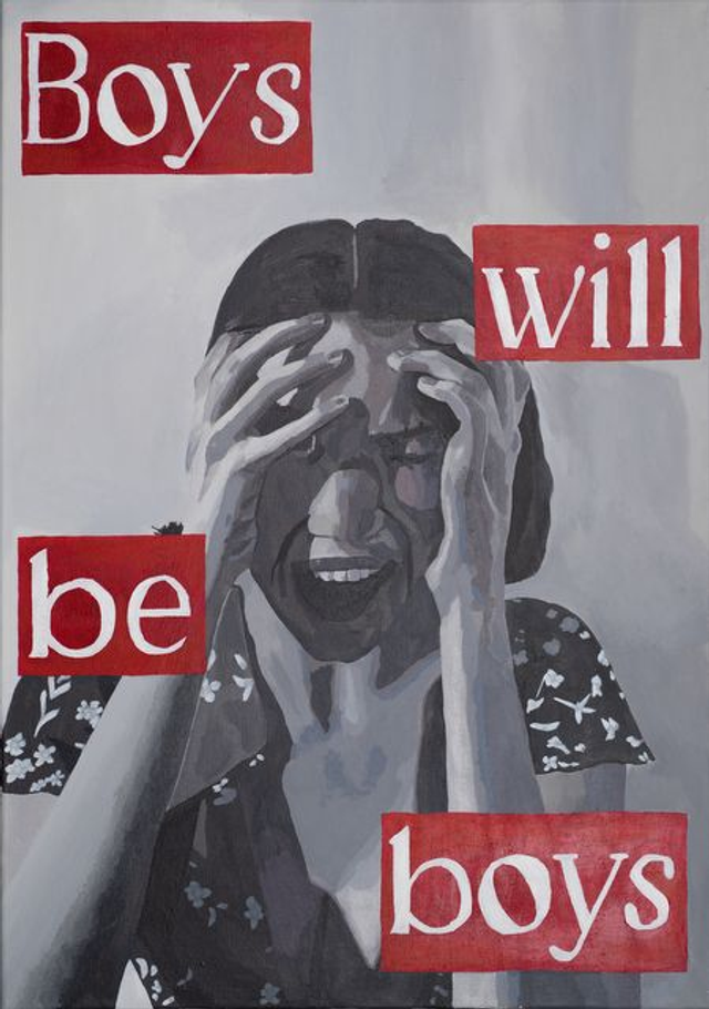 Boys will be Boys - print of acrylic painting by Jasmine Morgan