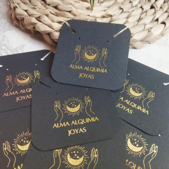 50  tags 6x6 cm opalina de color con foil