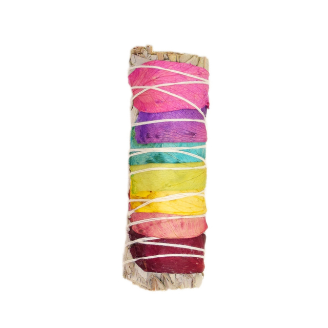 Bâton de Sauge ~ 7 Chakras pétales de Rose