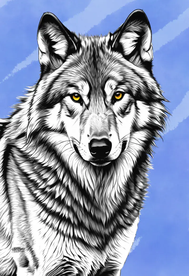 Tableau Loup Noir & Blanc 🐺 | Art Animalier Élégant – Toile/Poster Contemporain 🖤