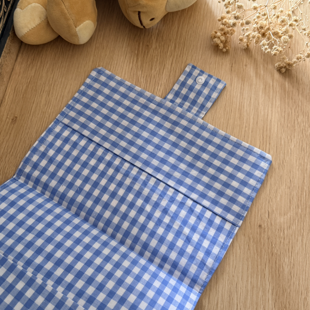 Protège carnet de santé vichy bleu