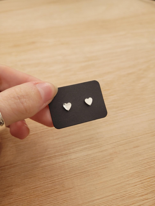 Stainless steel Heart stud earrings - SL-007