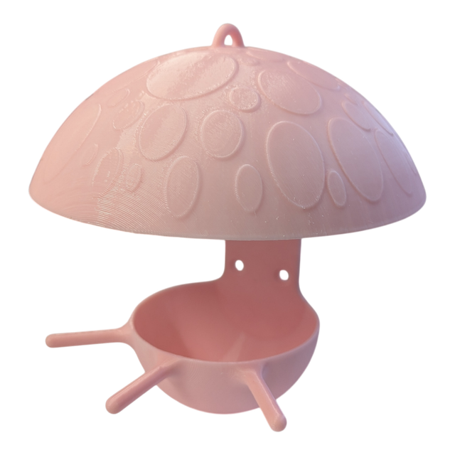 Mangeoire à oiseaux de la nature à suspendre ou murale en forme de champignon