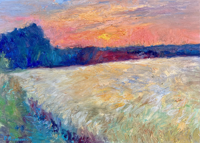 „Am Rande des Roggenfeldes“ – Öl auf Leinwand, 50 × 70 cm, 2023 | At the Edge of the Rye Field