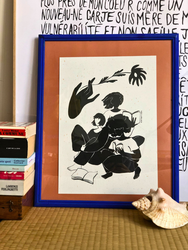 Affiche illustrée “Repos des guerrières” – Illustration de Chien Fou – Papeterie féministe made in France – A3, A4 et A5 fabriqué à Paris