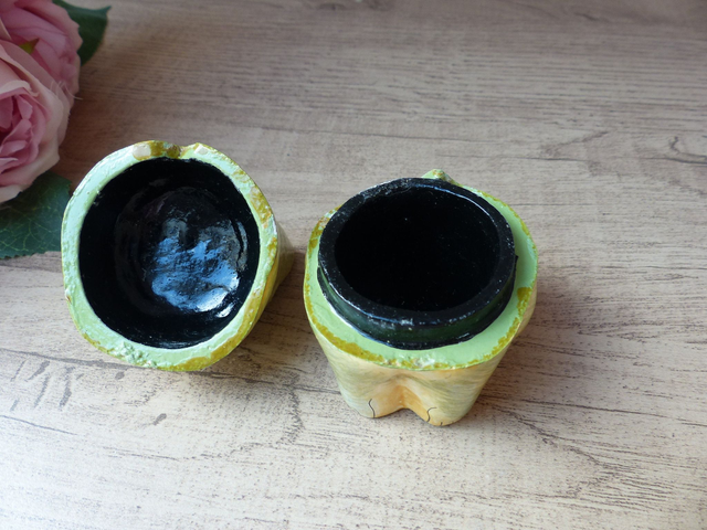 Petite boite à bijoux zoomorphe chat laqué peint à la main Vintage, Cat lover gift, Collection chat décoration Intérieure artisanat