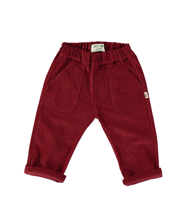 Petit Indi - pantalone velluto bordeaux 