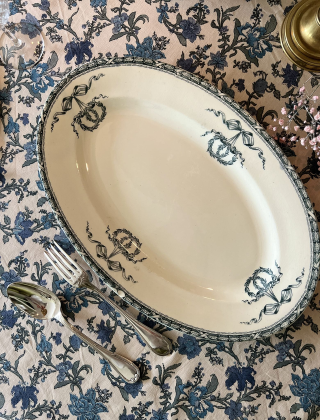 MONTHOLON - Grand Plat Ovale manufacture des Salins - Terre de Fer