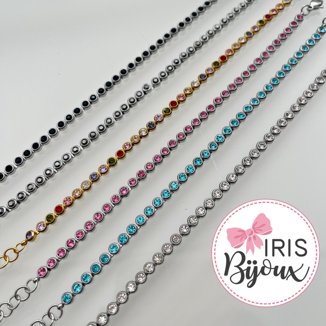 Bracciale con zirconi tondi 