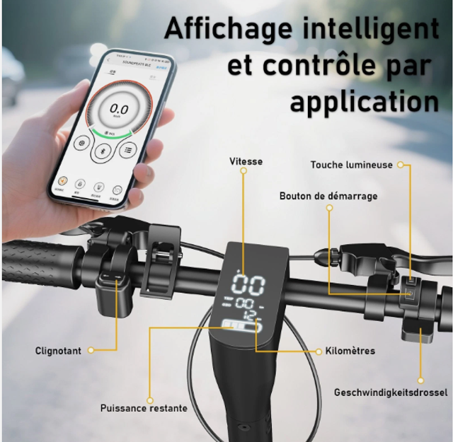 Trottinette électrique X1, moteur 600W, batterie 48V 10.4Ah, capacité de charge 150kg