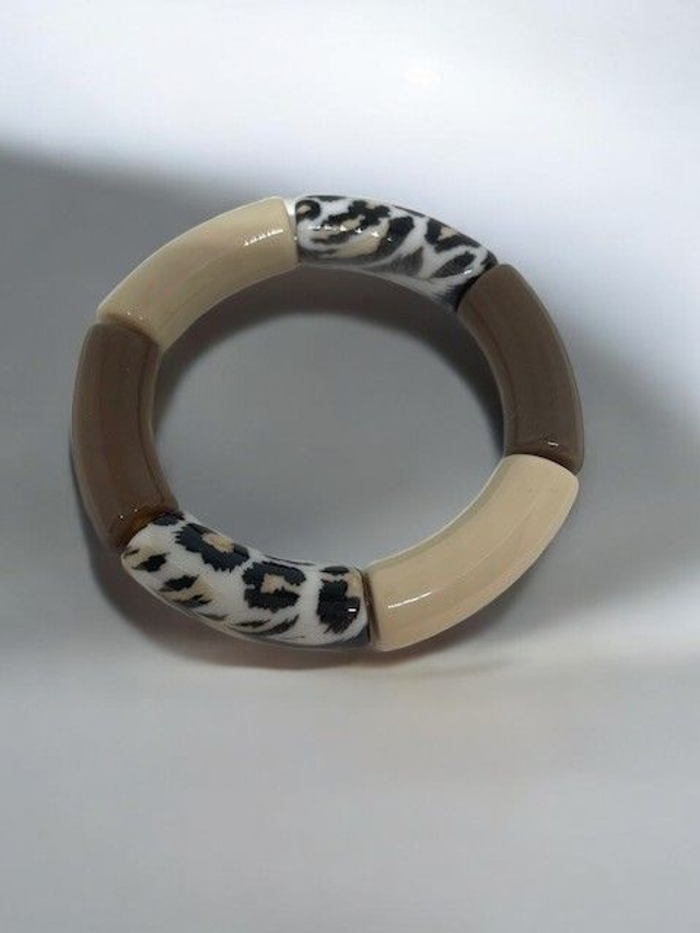 Bracelet acrylique tons naturels 5 (taille S)