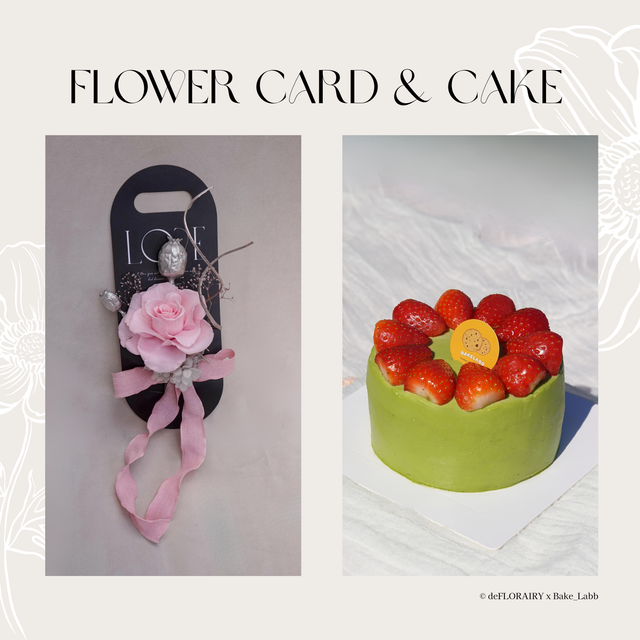 Pink: Love in Bloom Flower Card & 6" Whole Cake | Direct Home Delivery | 4 Days in Advance