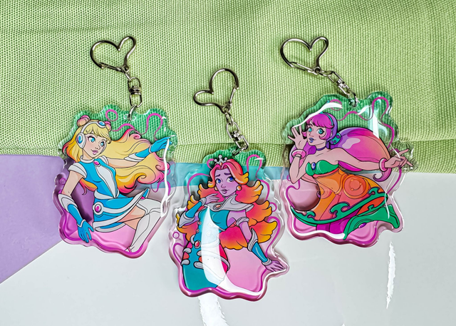 Space Groove LOL acrylic key chains (obeski za ključe)