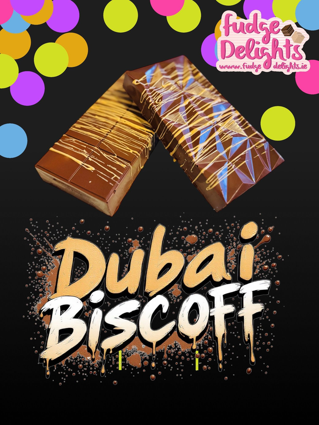 Fudge Delights homemade Dubai Bar - Biscoff milk choc - 275g  