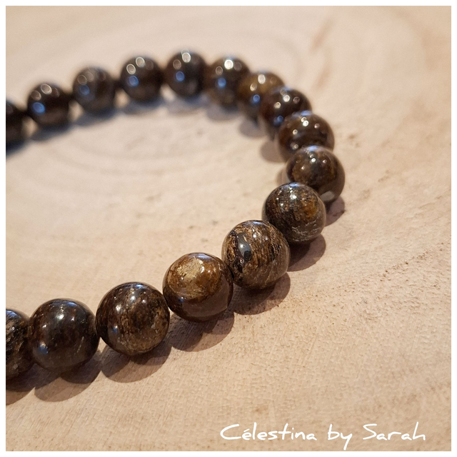 Bracelet Bronzite 8mm Taille Homme