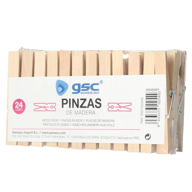 Pinza madera pack 24 und.