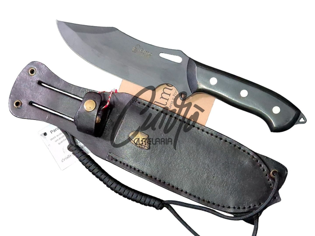 Faca Aço Dark Elmo com Cabo em Celeron e Bainha em Couro