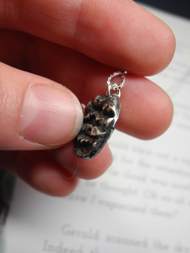 Gerald the thundercloud - cast silver pendant with fine silver chain - selflove necklace